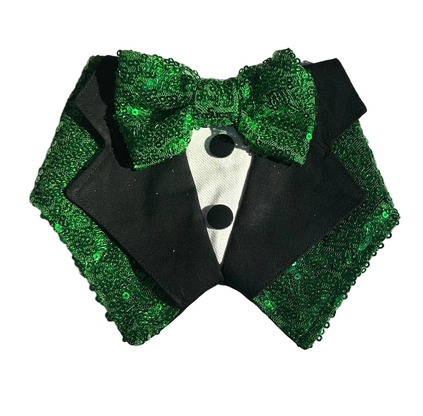 Tuxdanna - Green Sequin Lapels and Bow Tie