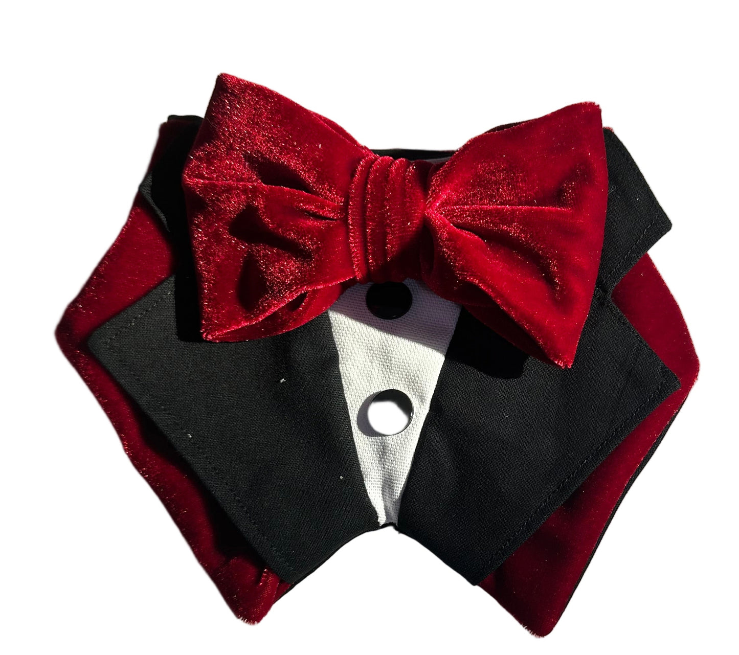 Tuxdanna - Red Velvet lapels and Black Collar
