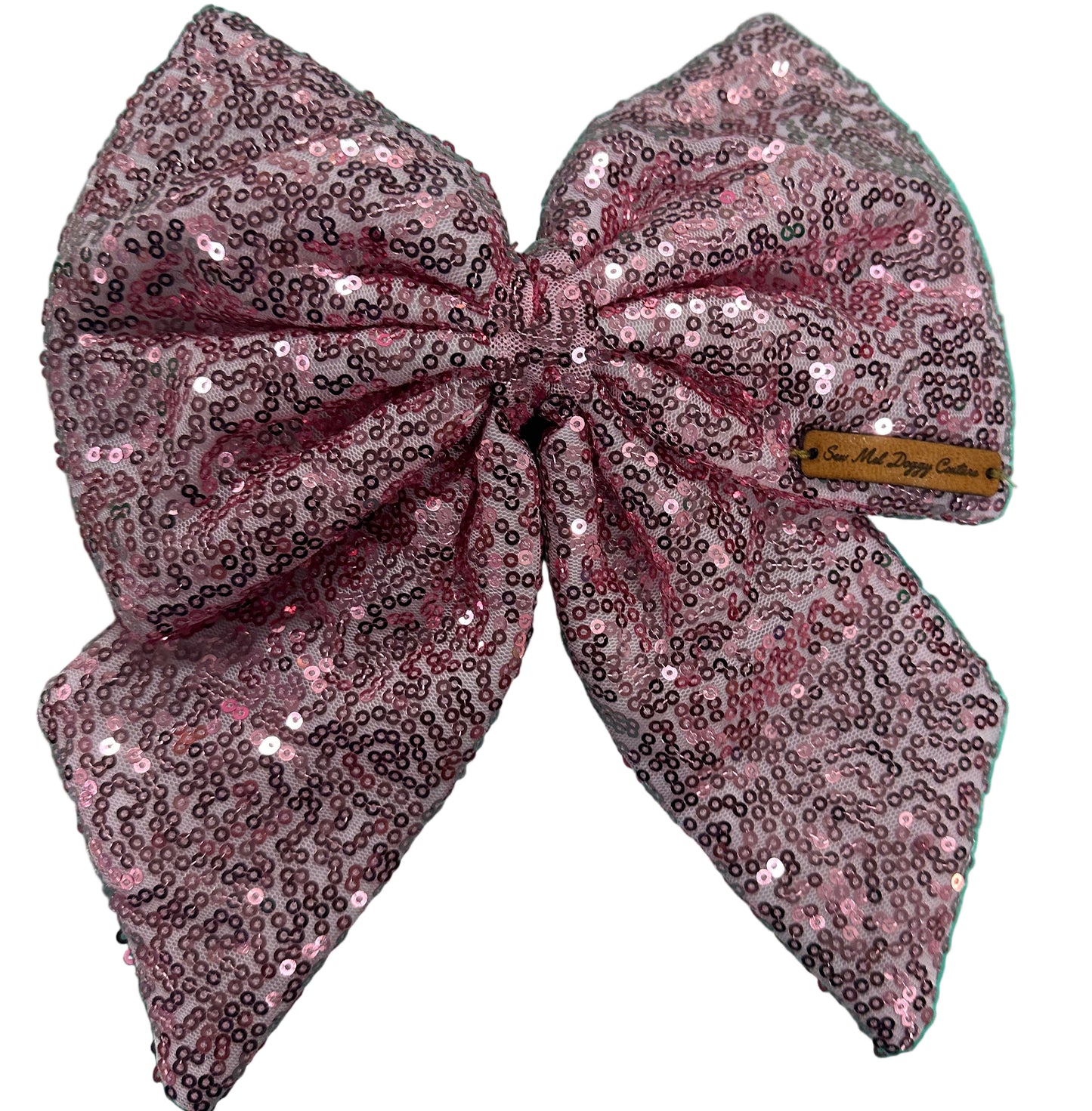 Sailor Bow - Light Pink Sequin Bow