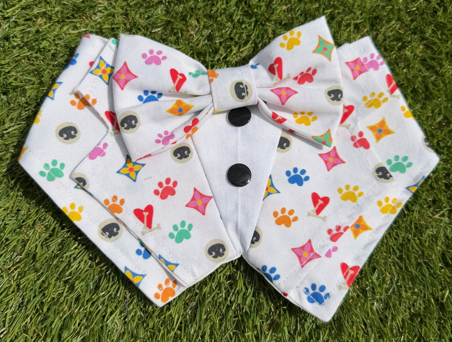 Tuxdanna - Paw Print Colourful lapels and collar