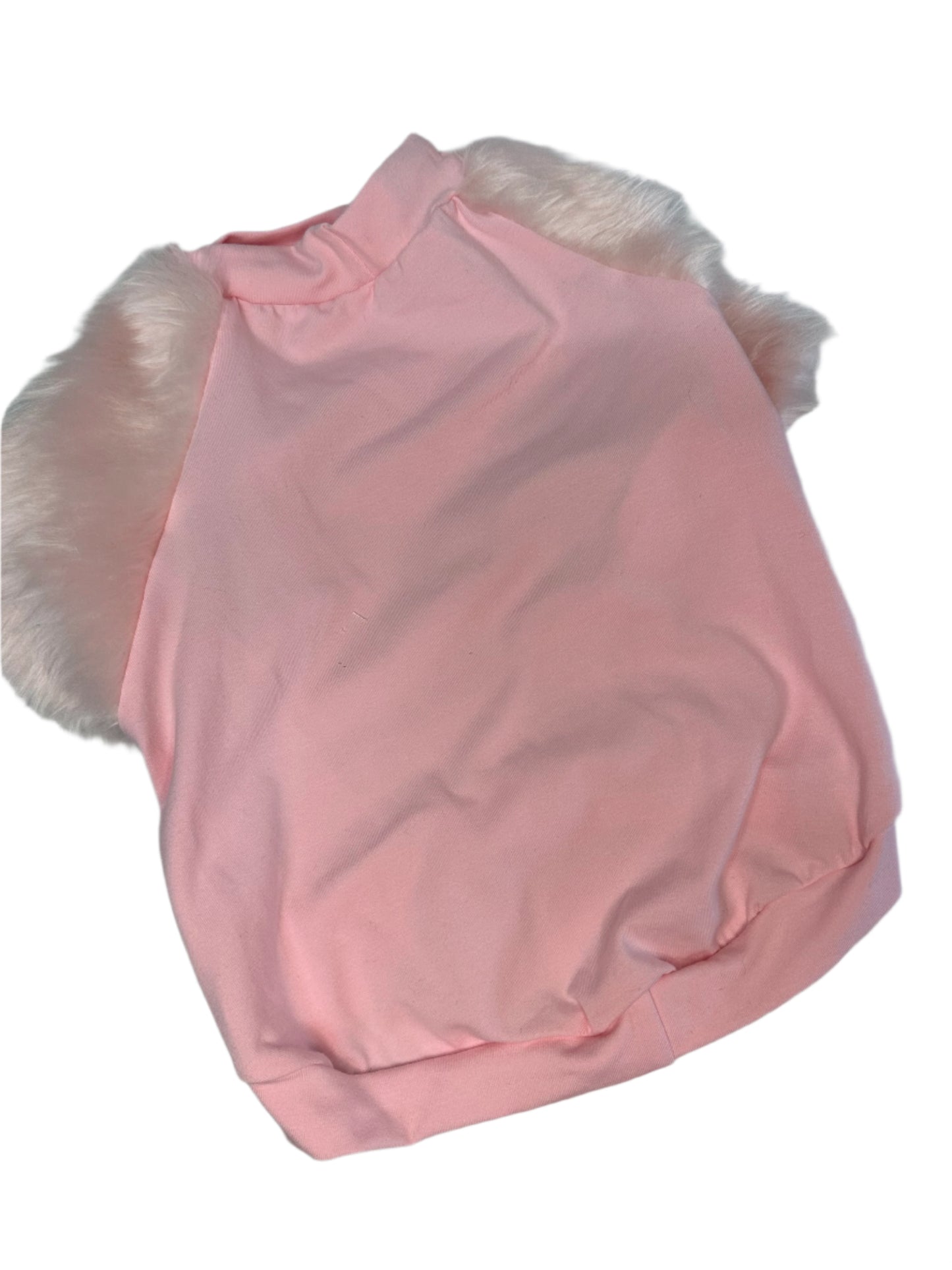 Sweater - Baby Pink Fur Sleeves with Pink Body