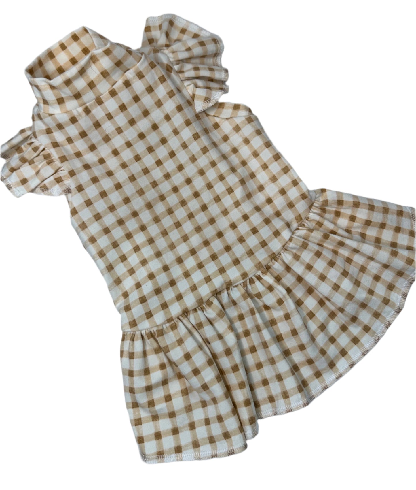 Jersey Dress- Brown Gingham