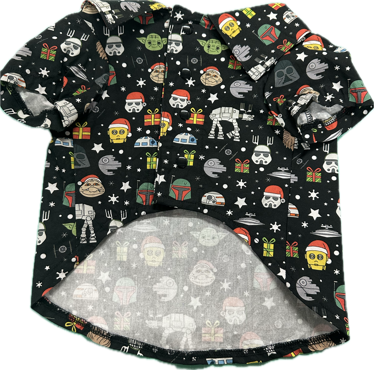 Christmas Collared Shirt - Christmas Star Wars on Black