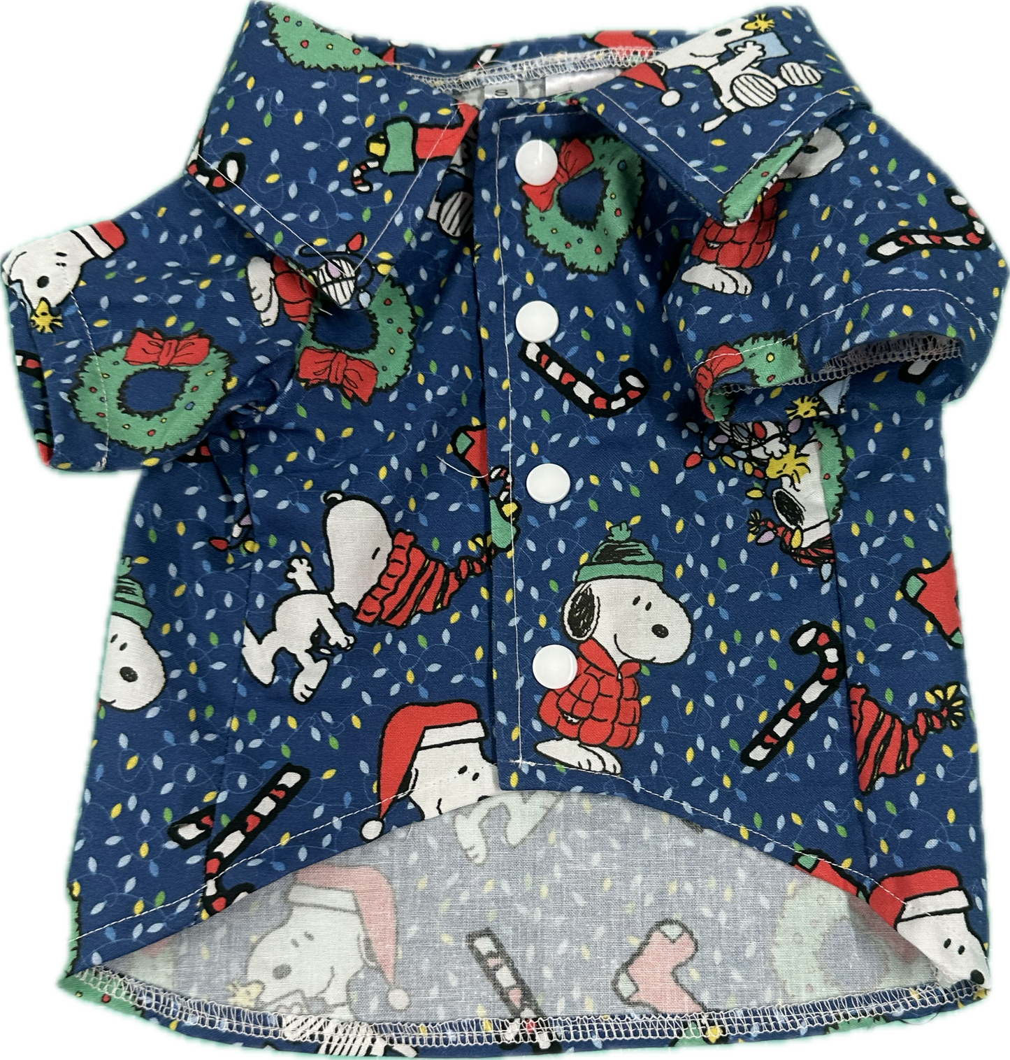 Christmas Collared Shirt - Snoopy on Blue