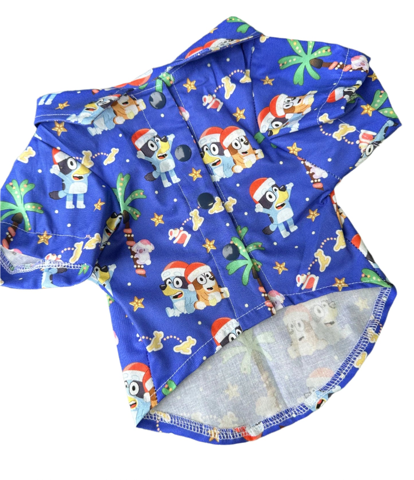 Christmas Collared Shirt - Christmas Bluey. ROYAL BLUE