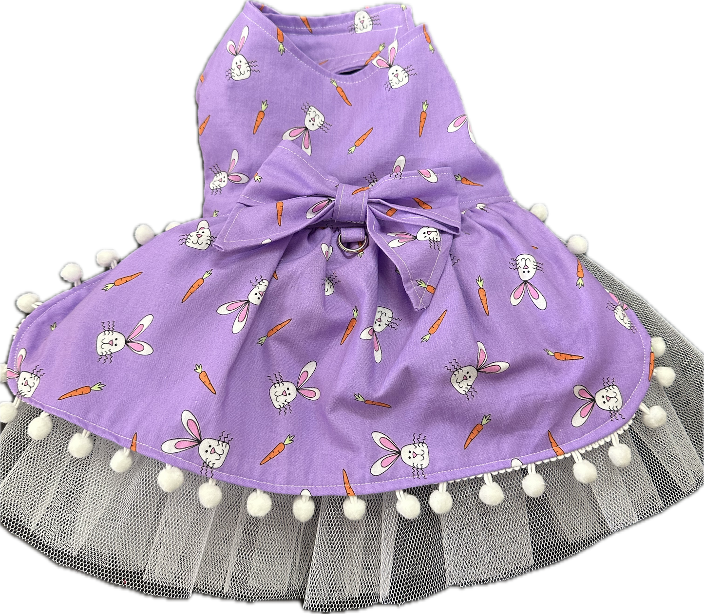 Dress - Purple Easter Bunny with Tulle Skirt and NEW FEATURE D ring