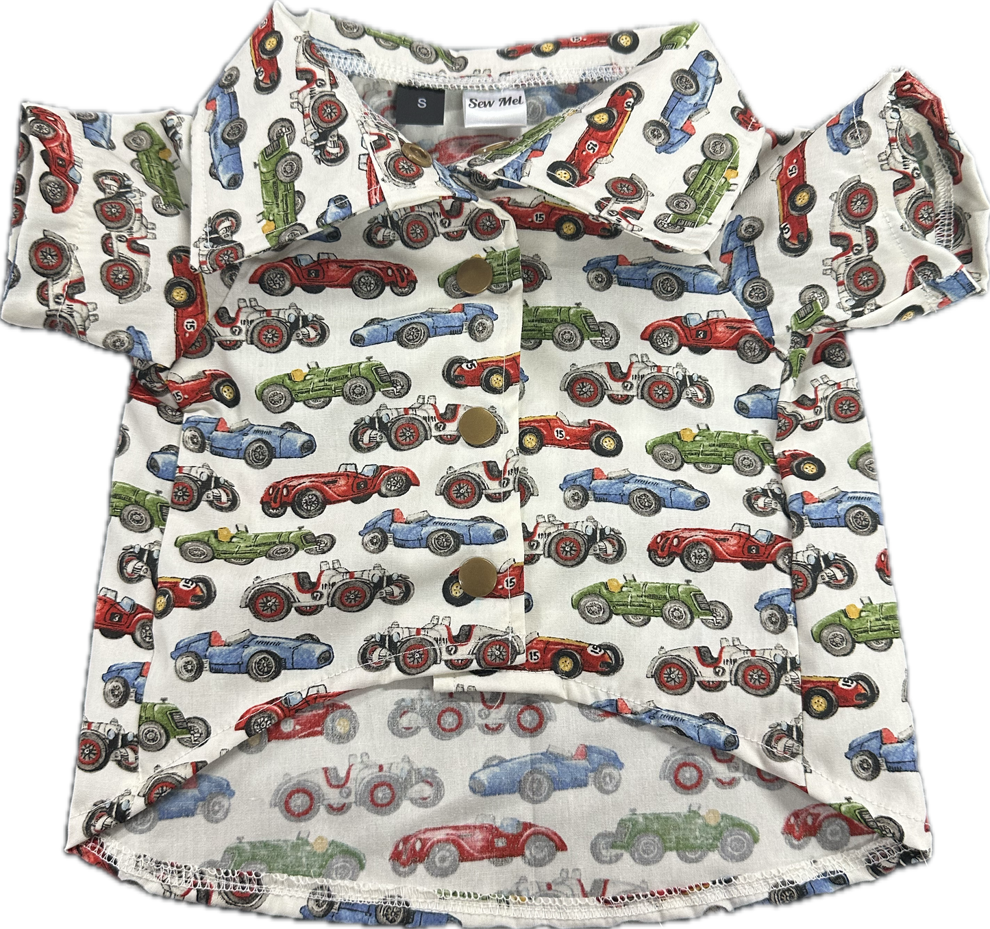 Collared Shirt -Vintage Race Cars