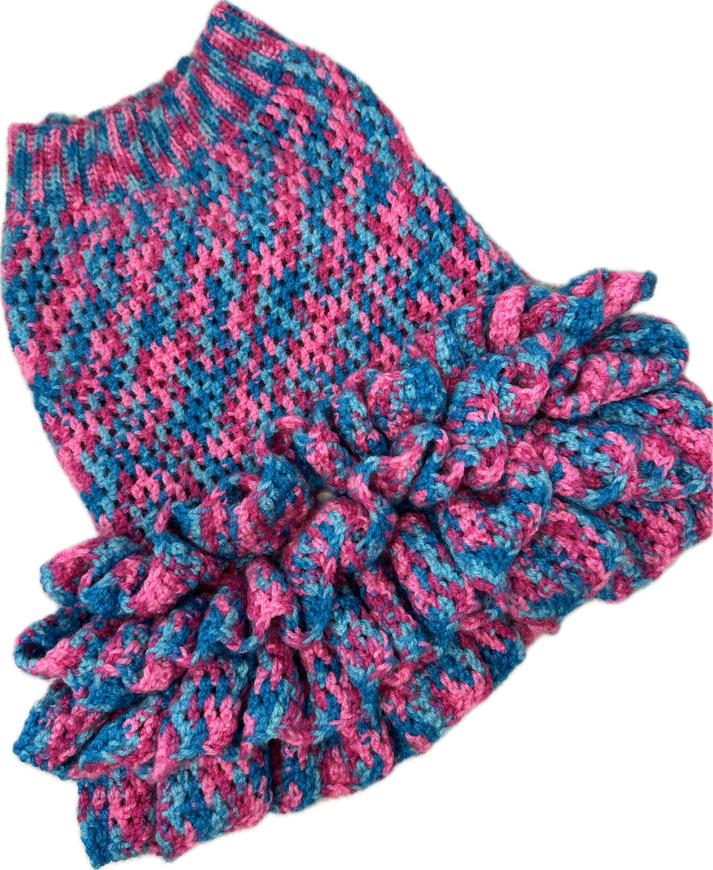 Crochet Dress - VARIGATED BLUE AND PINK
