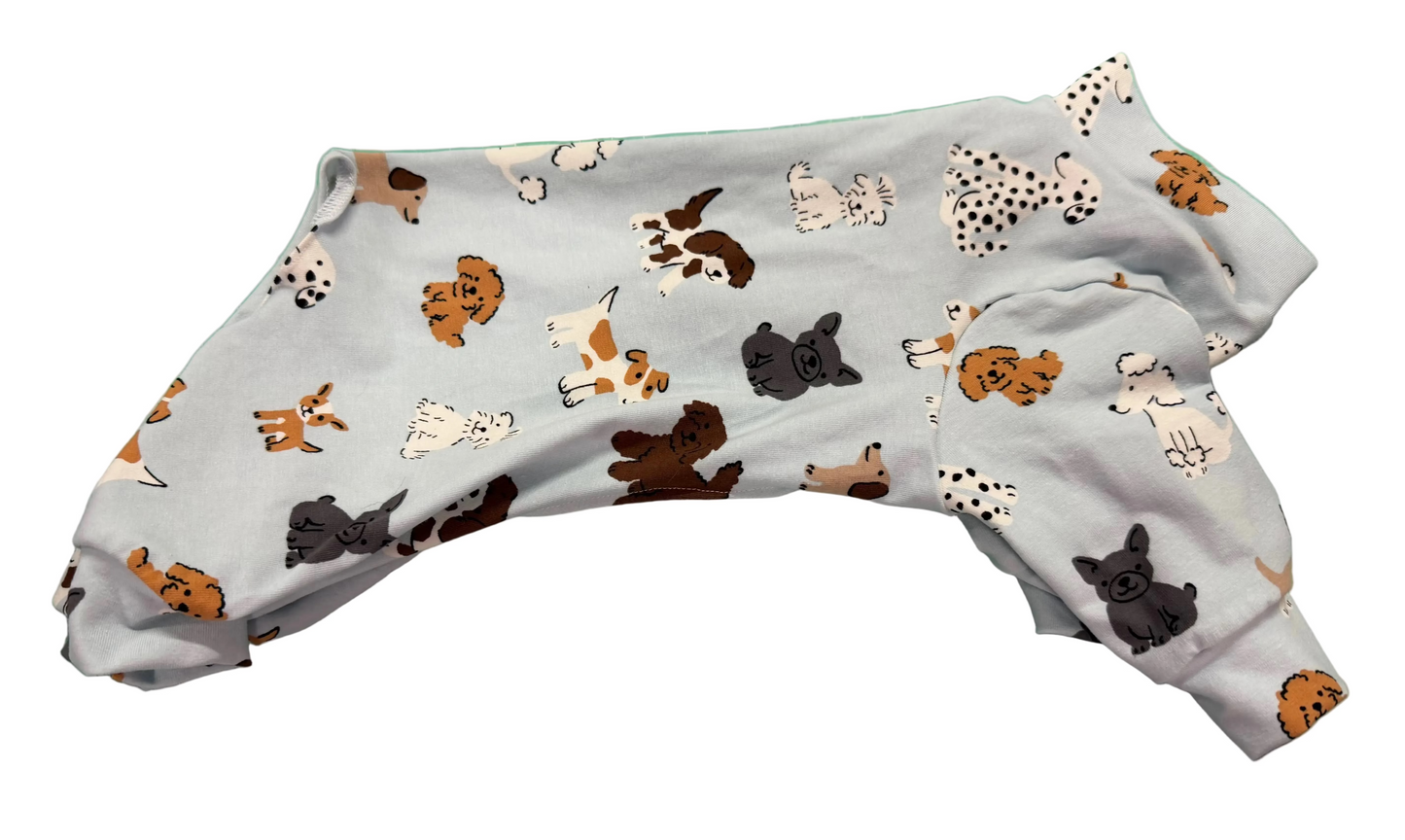 Onesie - Puppies on light Blue