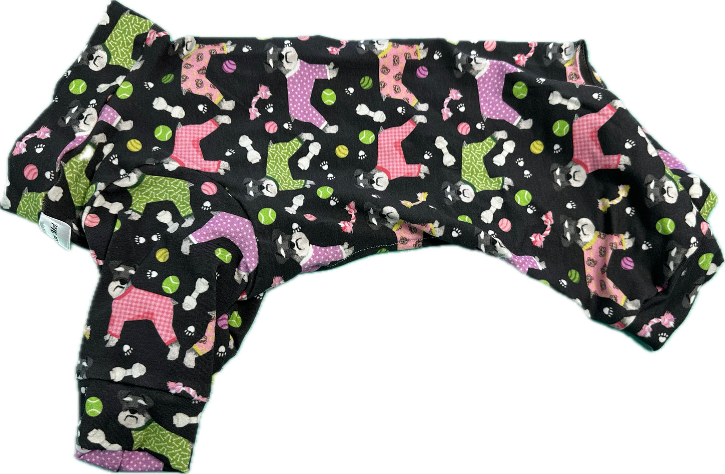 Onesie - Schnauzer in Pj on Black