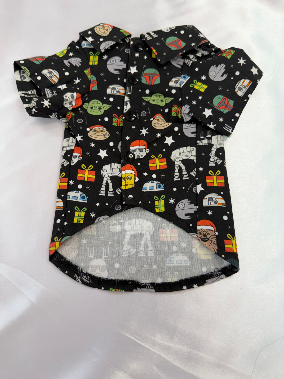 Christmas Collared Shirt Slim Fit - Space Characters