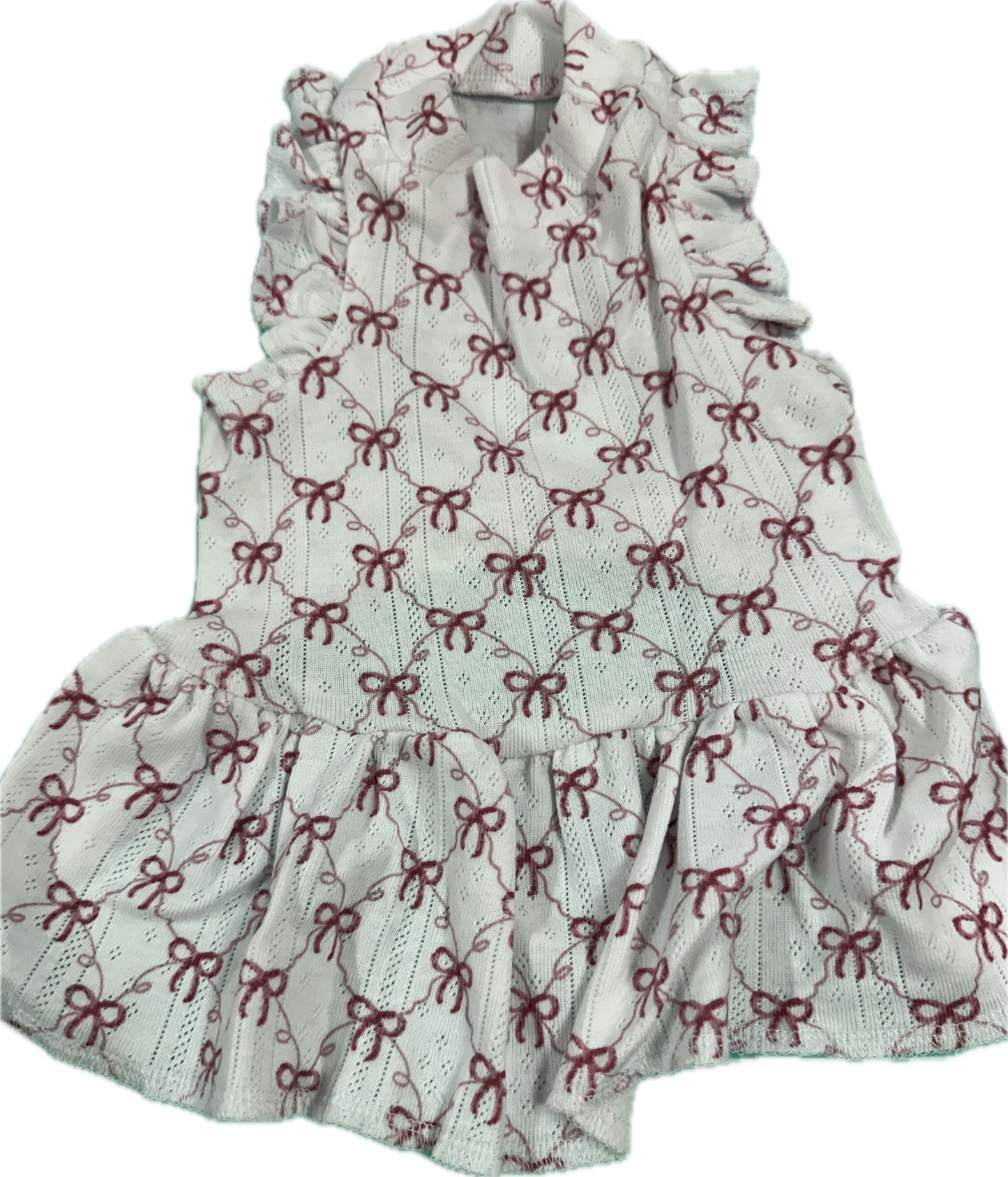 Jersey Dress - Pink Bows on Rib