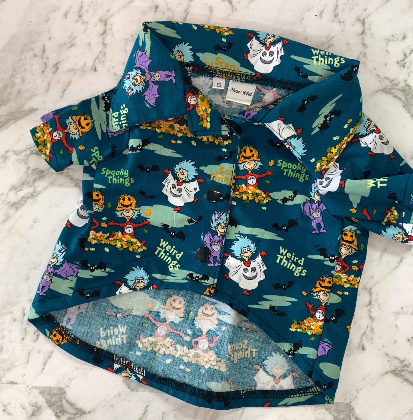 Collared Shirt Halloween Themed Dr Suess Size Small