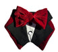 Tuxdanna - Red Velvet lapels and  Black Collar