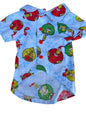 Christmas Collared Shirt - Grinch in Bauble on Light Blue