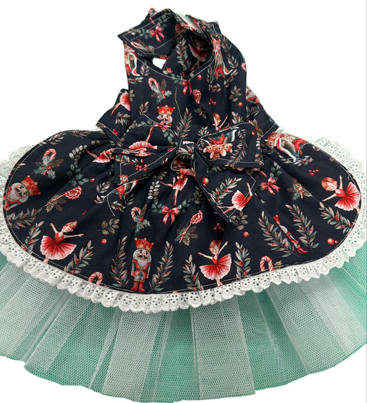 Christmas Dress  - Nutcracker Ballet on Navy Blue