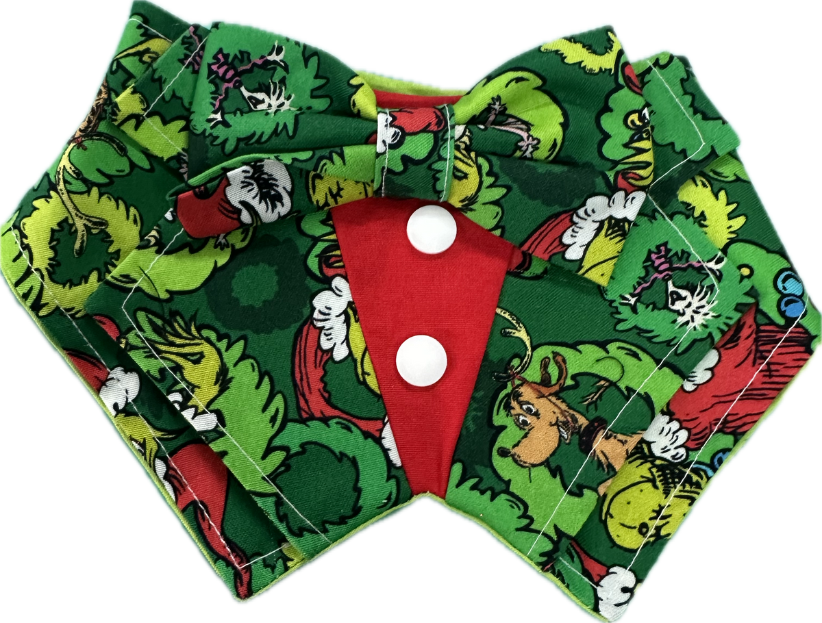 Tuxdanna - Christmas Grinch Green Print with red Shirt