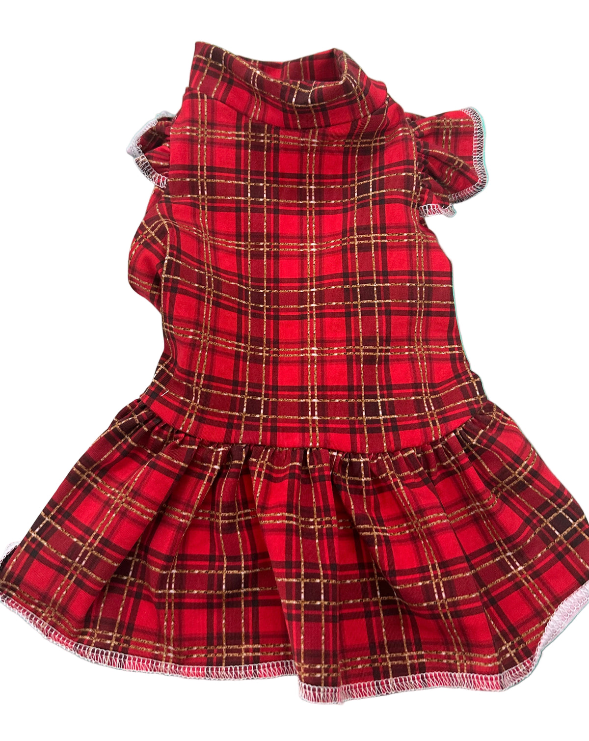 Christmas Dress Jersey  -  Red and Gold Tartan