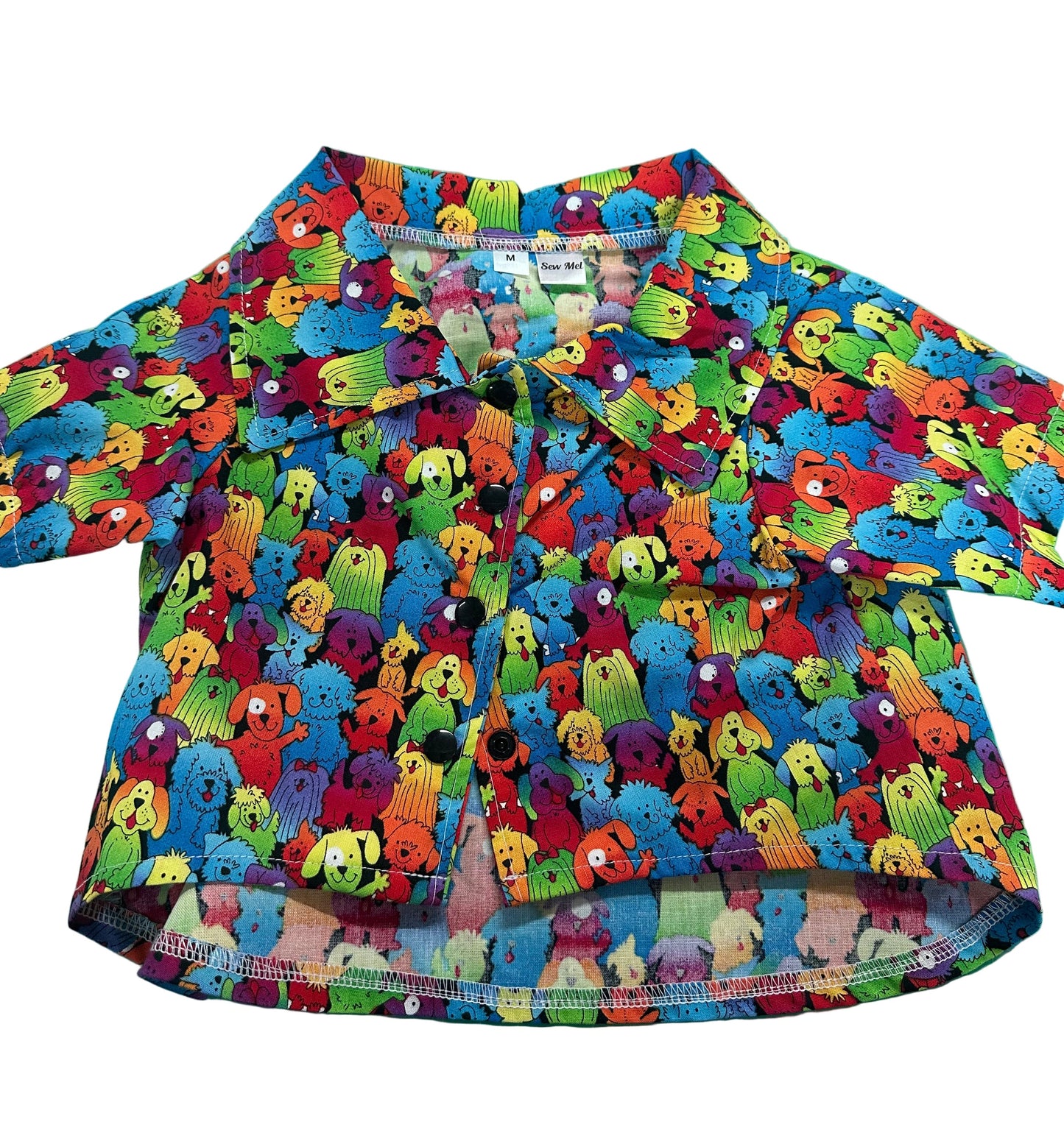 Collared Shirt - Rainbow Dogs all over print (Wide Fit)