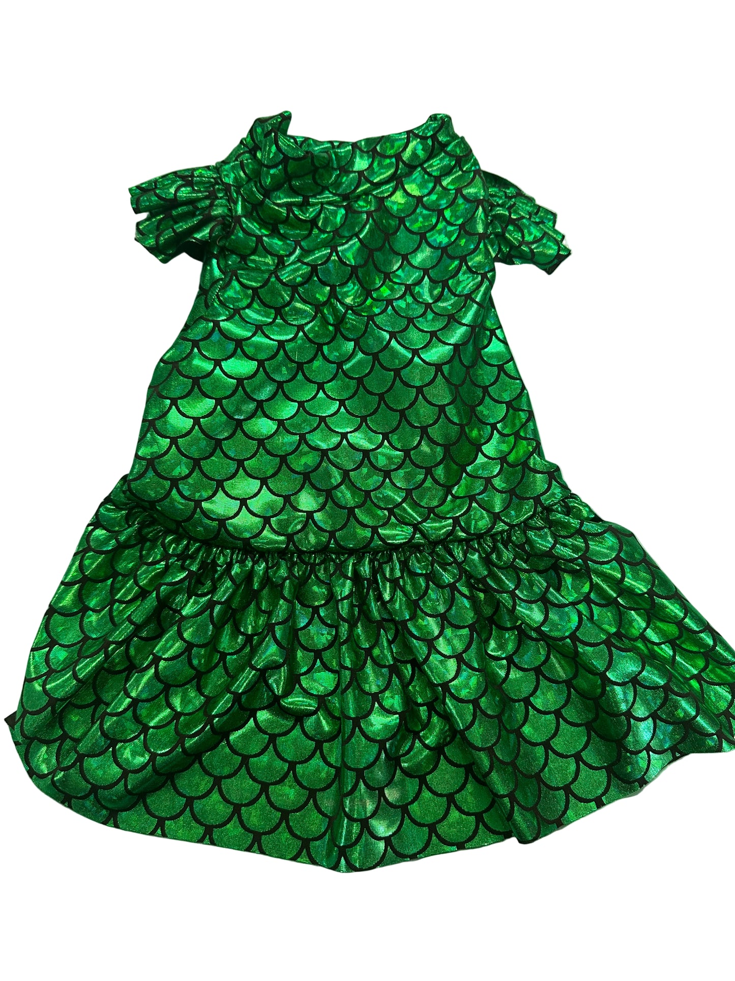 Doggy Dresses  / Foil Lycra -  Mermaid  Green