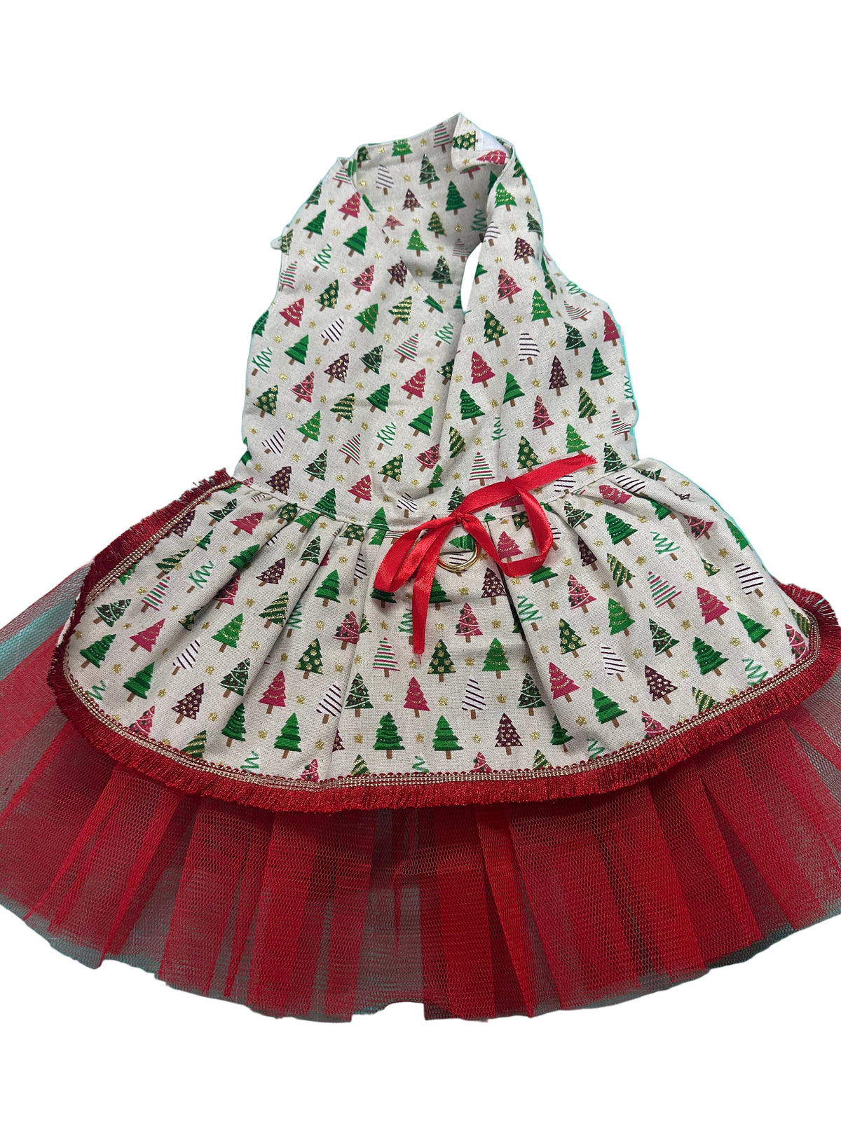 Christmas Dress  - Christmas Trees on Neutral Background