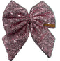 Sailor Bow - Light Pink Sequin Bow