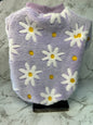 Dog Sweater - Mink Fleece White Daisies on mauve