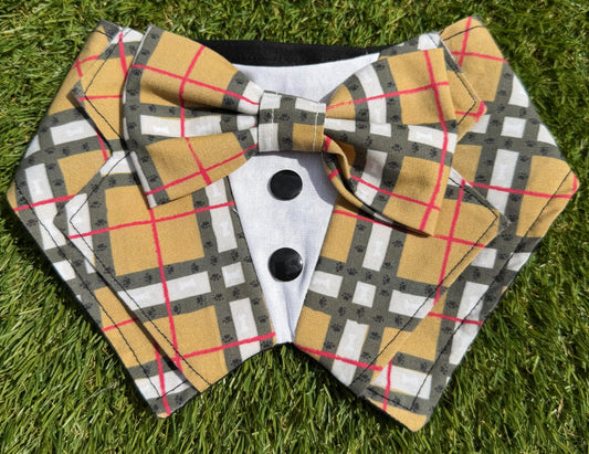 Tuxdanna - Furburry Brown Check lapels and collar