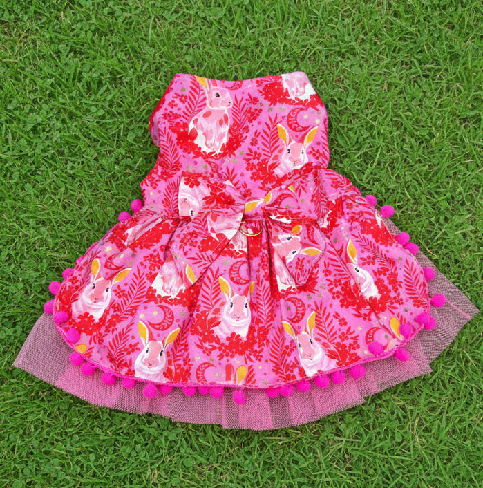 Dress-   Hot Pink Bunnies   NEW FEATURE D ring