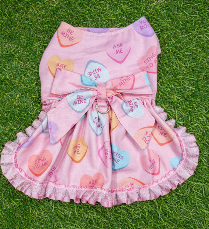 Dress-  Conversation Hearts on Pink   NEW FEATURE D ring