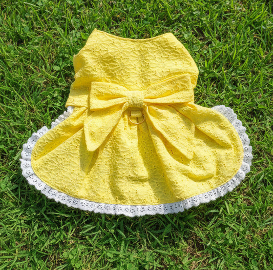 Dress- Yellow Broderaise    NEW FEATURE D ring