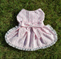 Dress - Pale Pink Gingham Broderise with Silver  Thread    NEW FEATURE D ring