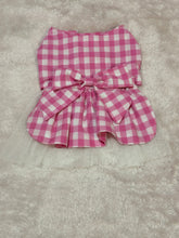 Load image into Gallery viewer, Doggy  Dress - Pink and White  Gingham with Tulle Skirt
