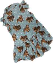 Load image into Gallery viewer, Doggy Dress / Jersey - Dacshund on Blue
