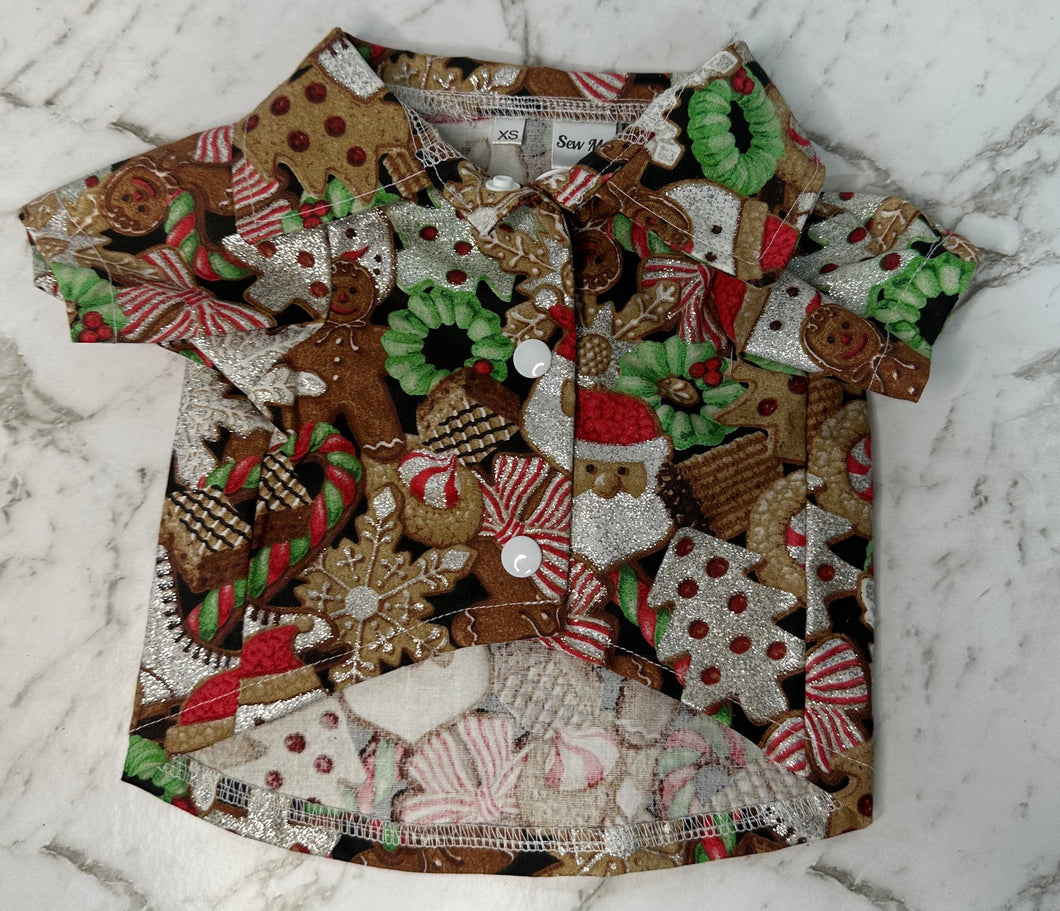 Christmas Collared Shirt  - Christmas Cookies Glitter