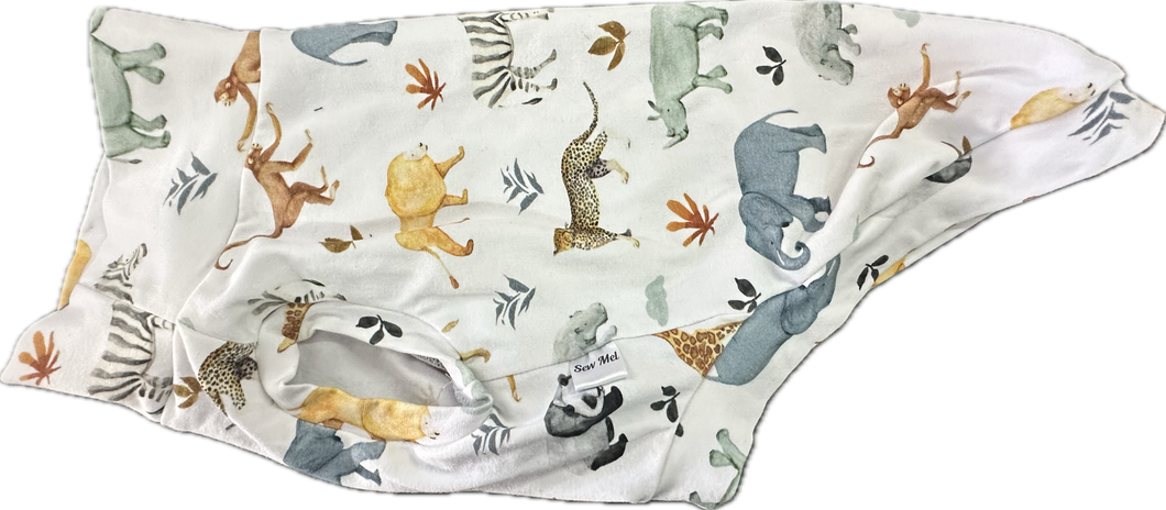 Long Dog Singlet Top - Safari Animals