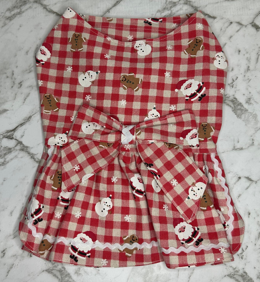 Christmas Dress - Red and White Gingham with Ric Rak