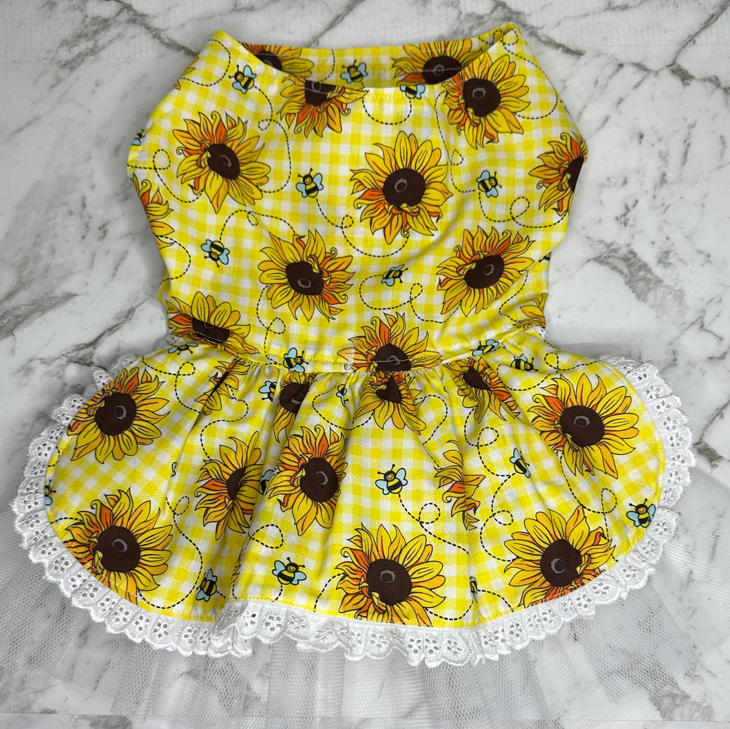 Doggy Dress - Sunflower and Bees