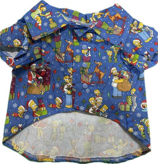 Christmas Collared Shirt - Christmas The Simpsons