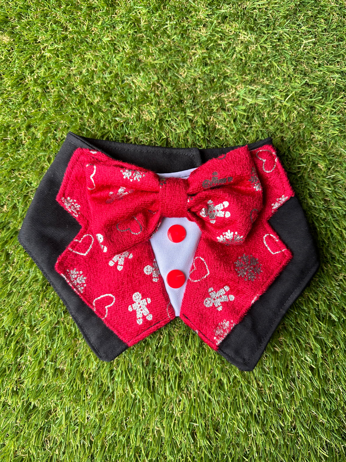 Tuxdanna Christmas Suede  with silver detail and Suede Lapels