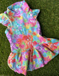 Doggy Dresses / Jersey - Care Bears. WITH FRILL SLEEVES on Rib Fabric  ( Print Version 3)