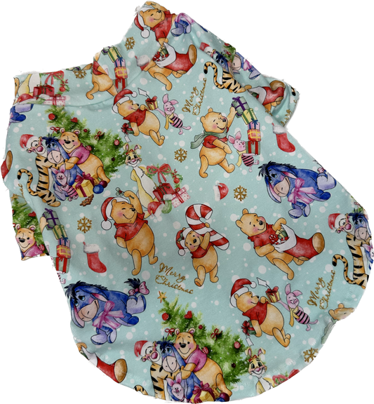Christmas Doggy T Shirt  (NEW SLIM FIT DESIGN) -  Pooh Bear