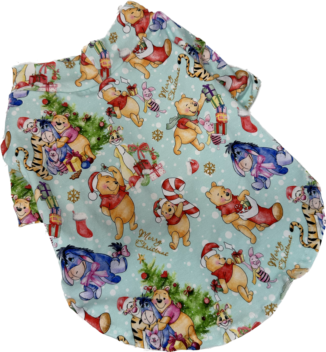 Christmas Doggy T Shirt  (NEW SLIM FIT DESIGN) -  Pooh Bear