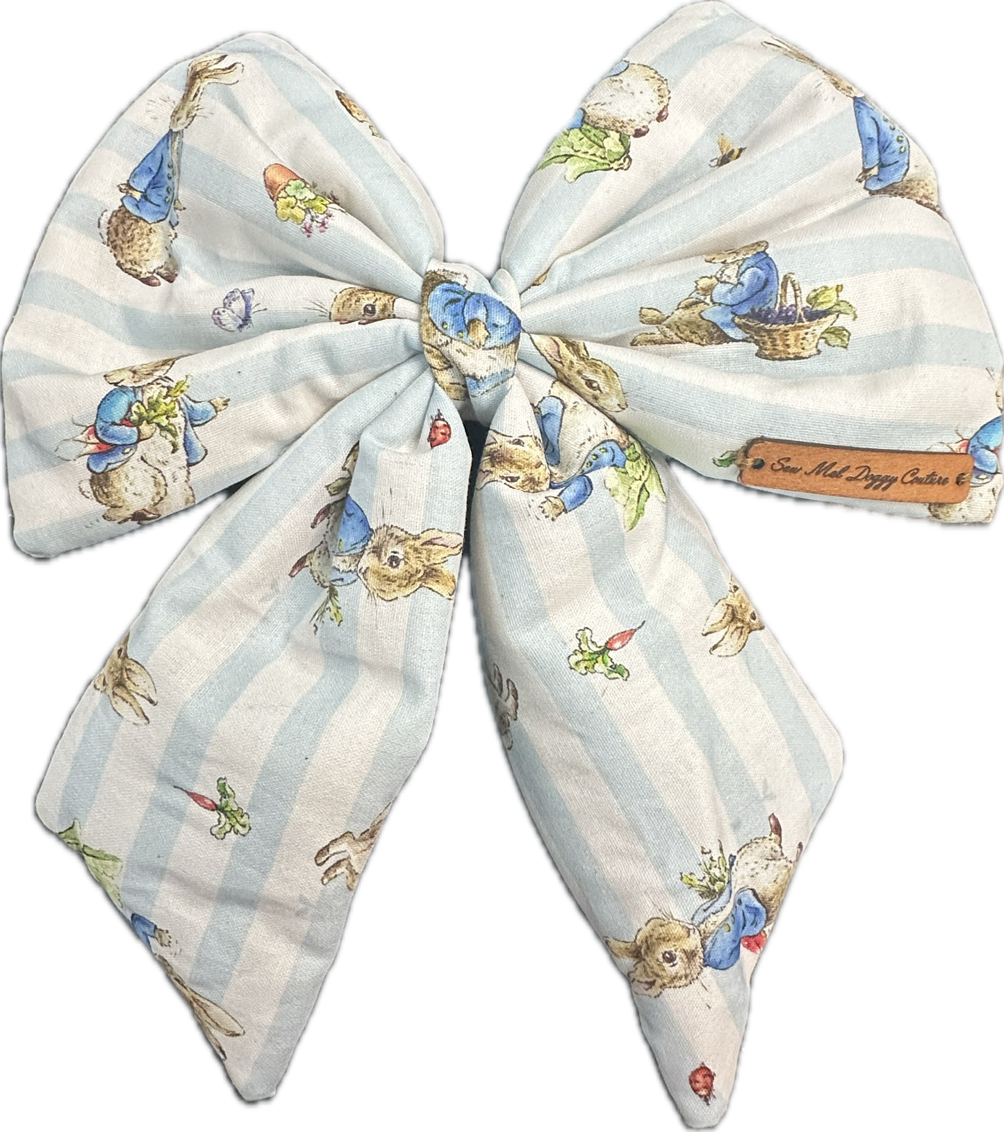 Sailor Bow - Peter Rabbit on Blue Stripe