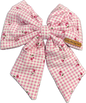 Sailor Bow -  Pink Gingham with Cherries