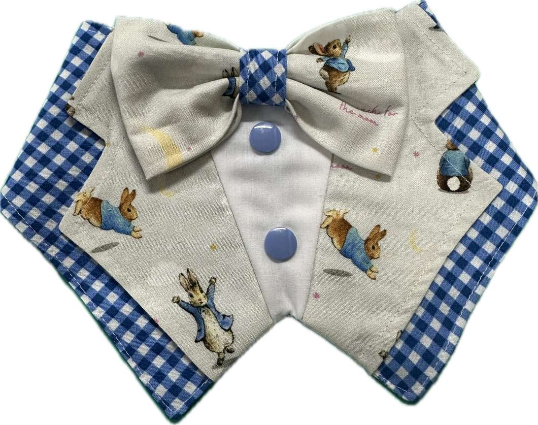 Tuxedo Bandana - Peter Rabbit with Blue check