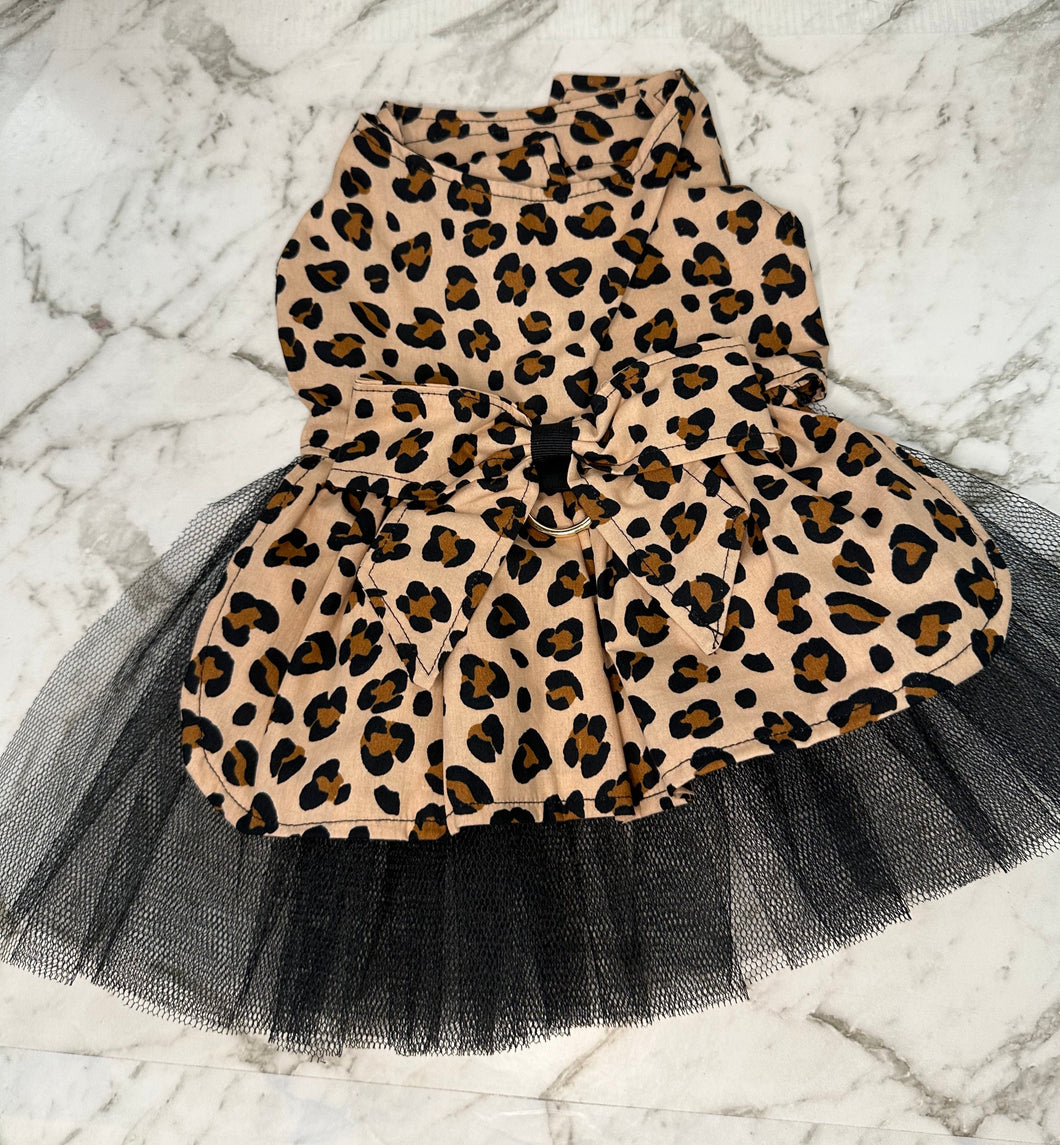 Doggy Dress -  Leopard Print Brown