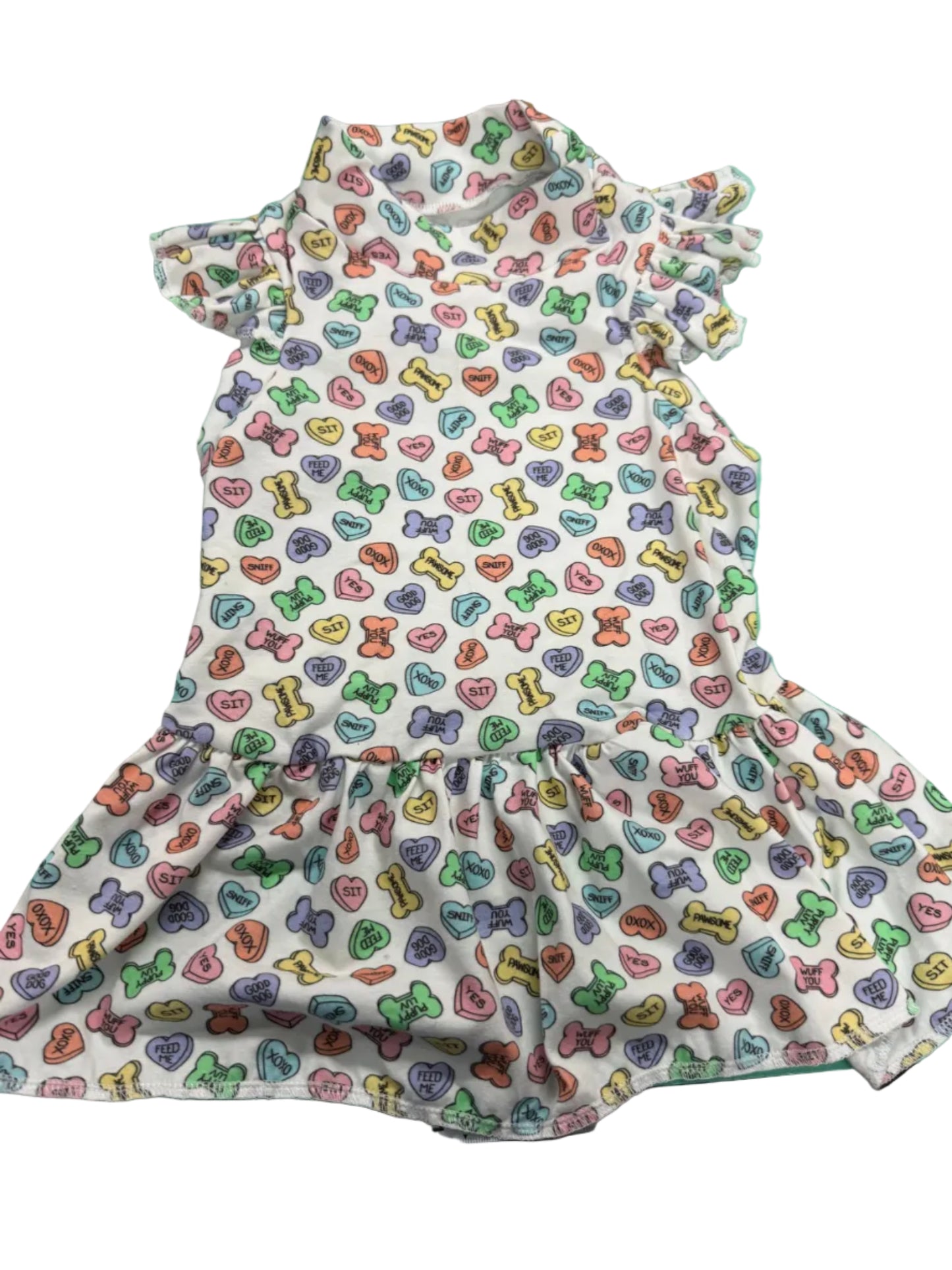 Jersey Dress -  Conversations Hearts on white