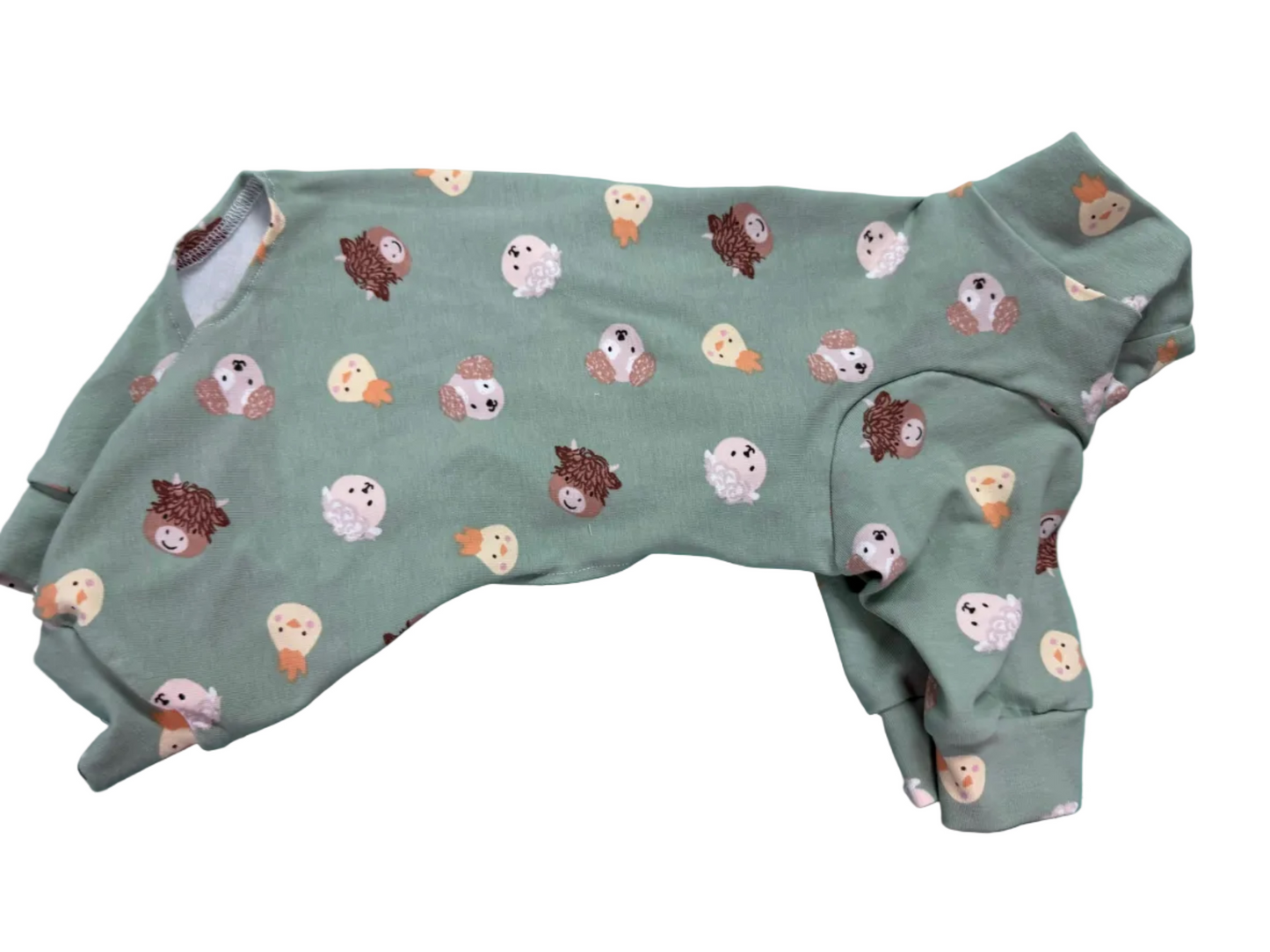 Onesie -  Farm Animals on Sage Green