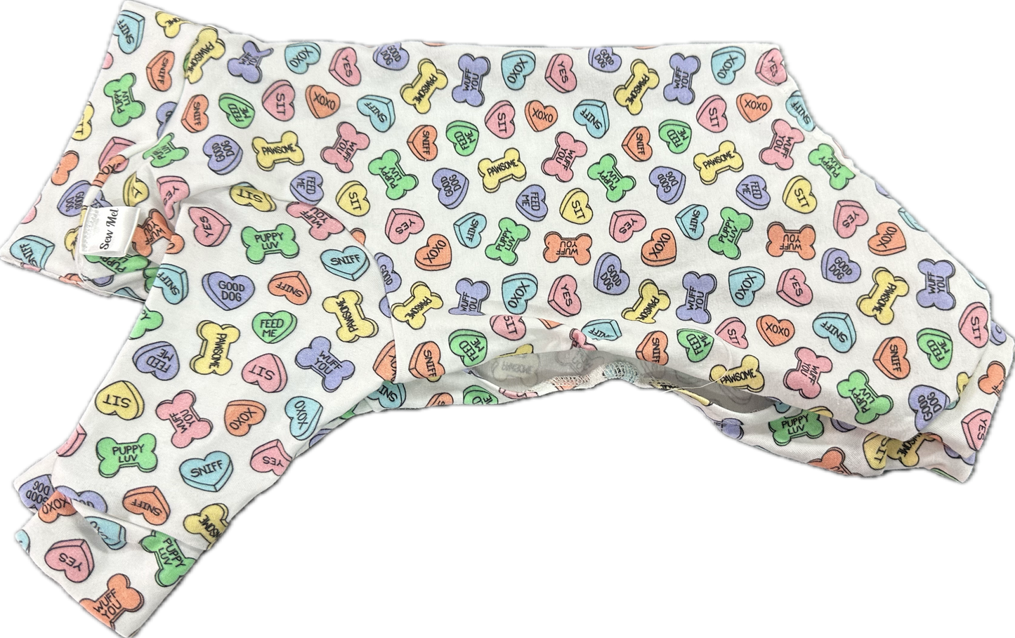 Onesie - Doggy Conversation Hearts on White
